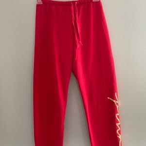 NWT PINK Victoria's Secret Sweatpants with Gold Lettering Size S